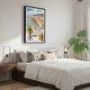 03 - Framed Nice French Riviera Watercolor Canvas Print - Bedroom.jpg
