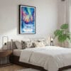 03 - Framed Northern Lights Fairbanks Alaska Watercolor Canvas Print - Bedroom.jpg