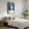 03 - Framed Nothern Lights Finland Watercolor Canvas Print - Bedroom.jpg