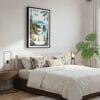 03 - Framed Olympic National Park Watercolor Canvas Print - Bedroom.jpg