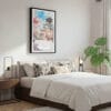 03 - Framed Osaka Castle Japan - Watercolor Canvas Print - Bedroom.jpg