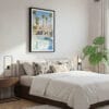 03 - Framed Palm Springs Pool Villa Watercolor Canvas Print - Bedroom.jpg