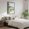 03 - Framed Pebble Beach Golf Course Watercolor Canvas Print - Bedroom.jpg