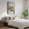 03 - Framed Penang Malaysia Watercolor Canvas Print - Bedroom.jpg
