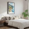 03 - Framed Perast Montenegro Watercolor Canvas Print - Bedroom.jpg