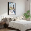03 - Framed Prague Charles Bridge Watch Tower- Watercolor Canvas Print - Bedroom.jpg