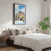 03 - Framed Prague St Vitus Cathedral - Watercolor Canvas Print - Bedroom.jpg