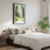 03 - Framed Redwood National Park California Watercolor Canvas Print - Bedroom.jpg
