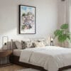 03 - Framed Rio De Janeiro Favelas Watercolor Canvas Print - Bedroom.jpg