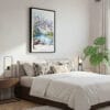 03 - Framed Rocky Mountains Valley of the Ten Peaks Watercolor Canvas Print - Bedroom.jpg