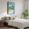 03 - Framed Salzburg Austria Watercolor Canvas Print - Bedroom.jpg
