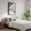 03 - Framed San Francisco - Painted Ladies - Watercolor Canvas Print - Bedroom.jpg