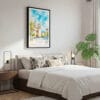 03 - Framed San Salvador Watercolor Canvas Print - Bedroom.jpg