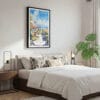 03 - Framed Santa Barbara California Watercolor Canvas Print - Bedroom.jpg