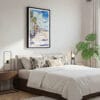 03 - Framed Santa Monica Watercolor Canvas Print - Bedroom.jpg