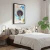 03 - Framed Seattle Space Needle Closeup Watercolor Canvas Print - Bedroom.jpg