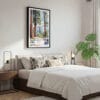 03 - Framed Sequoia California Watercolor Canvas Print - Bedroom.jpg