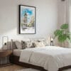 03 - Framed Spain Madrid Watercolor 2 Canvas Print - Bedroom.jpg