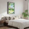 03 - Framed Summer in New York Central Park Watercolor Canvas Print - Bedroom.jpg