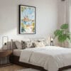 03 - Framed Sydney Australia Watercolor Canvas Print - Bedroom.jpg
