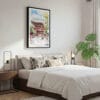 03 - Framed Tokyo Asakusa Watercolor Canvas Print - Bedroom.jpg
