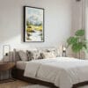 03 - Framed Yellowstone Bison - Watercolor Canvas Print - Bedroom.jpg