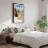 03 - Framed Zion National Park Watercolor Canvas Print - Bedroom.jpg