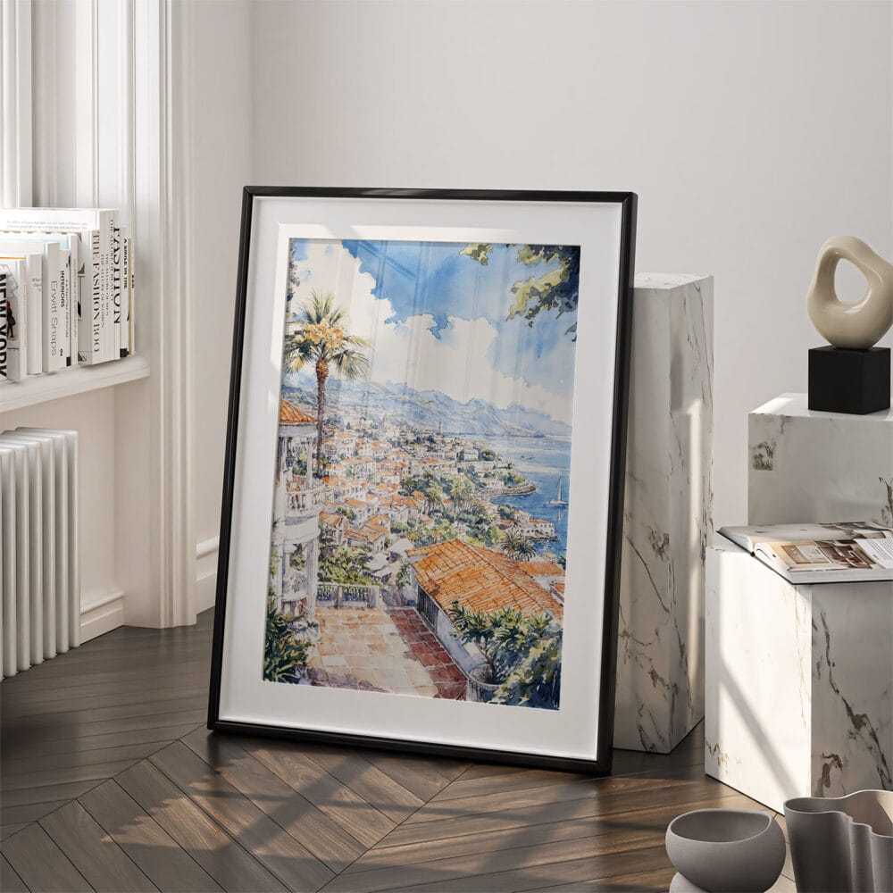 03 - Funchal Watercolor Art - Digital Downloads - Frame Standing on floor.jpg 03 - Funchal Watercolor Art - Digital Downloads - Frame Standing on floor.jpg