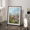 03 - Geneva Switzerland Watercolor Art - Digital Downloads - Frame Standing on floor.jpg