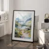 03 - Glacier National Park Watercolor Art - Digital Downloads - Frame Standing on floor.jpg