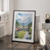 03 - Grindelwald Switzerland Watercolor Art - Digital Downloads - Frame Standing on floor.jpg