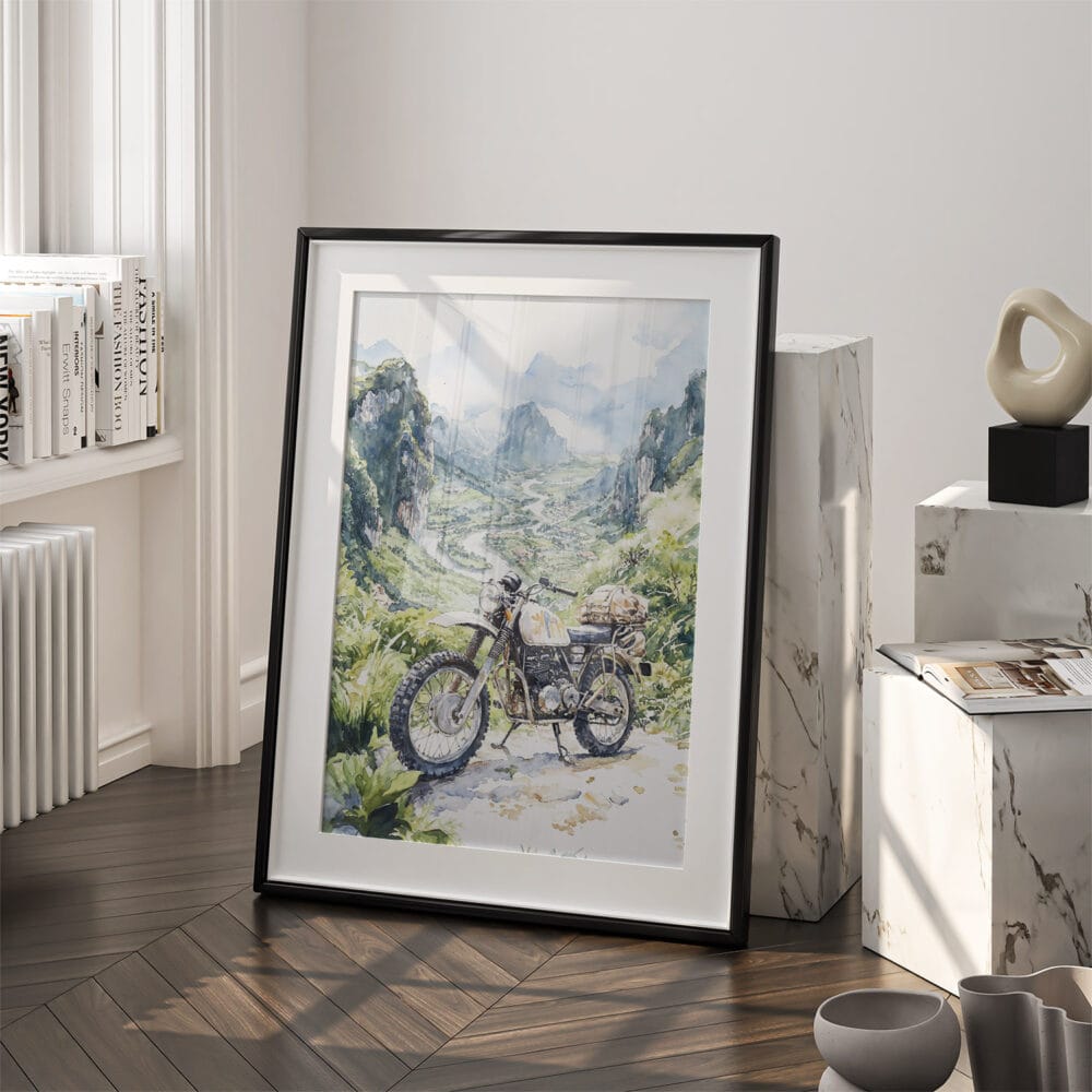 03 - Ha Giang Loop Vietnam Watercolor Art - Digital Downloads - Frame Standing on floor.jpg 03 - Ha Giang Loop Vietnam Watercolor Art - Digital Downloads - Frame Standing on floor.jpg