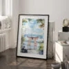 03 - Hakone Gate Watercolor Art - Digital Downloads - Frame Standing on floor.jpg