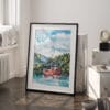 03 - Hakone with Mount Fuji Watercolor Art - Digital Downloads - Frame Standing on floor.jpg