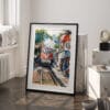 03 - Hanoi Train Street Vietnam Watercolor Art - Digital Downloads - Frame Standing on floor.jpg