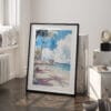 03 - Hawaii Honolulu Waikiki Watercolor Art - Digital Downloads - Frame Standing on floor.jpg