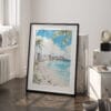 03 - Hawaii - Honolulu Watercolor Art - Digital Downloads - Frame Standing on floor.jpg