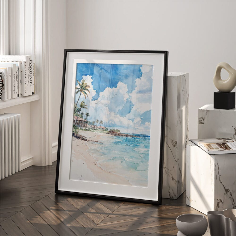 03 - Hawaii - Maui Watercolor Art - Digital Downloads - Frame Standing on floor.jpg 03 - Hawaii - Maui Watercolor Art - Digital Downloads - Frame Standing on floor.jpg