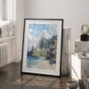 03 - Hawaii - Nā Pali Watercolor Art - Digital Downloads - Frame Standing on floor.jpg