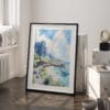 03 - Hawaii - Napali Watercolor Art - Digital Downloads - Frame Standing on floor.jpg