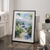 03 - Hawaii Road to Hana Watercolor Art - Digital Downloads - Frame Standing on floor.jpg