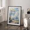 03 - Hawaii Volcanoes National Park Watercolor Art - Digital Downloads - Frame Standing on floor.jpg