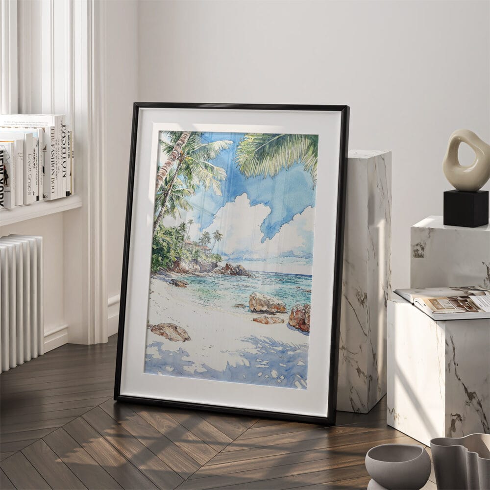 03 - Hawaii Watercolor Art - Digital Downloads - Frame Standing on floor.jpg 03 - Hawaii Watercolor Art - Digital Downloads - Frame Standing on floor.jpg