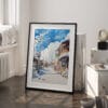 03 - Hokkaido Village Watercolor Art - Digital Downloads - Frame Standing on floor.jpg
