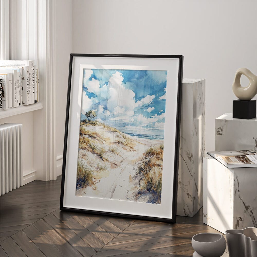 03 - Indiana Dunes National Park Watercolor Art - Digital Downloads - Frame Standing on floor.jpg 03 - Indiana Dunes National Park Watercolor Art - Digital Downloads - Frame Standing on floor.jpg