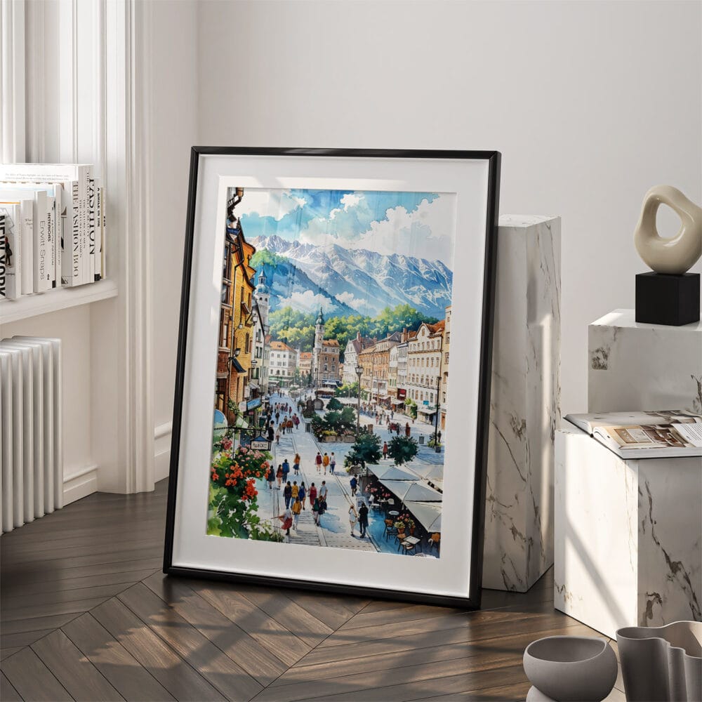 03 - Innsbruck Watercolor Art - Digital Downloads - Frame Standing on floor.jpg 03 - Innsbruck Watercolor Art - Digital Downloads - Frame Standing on floor.jpg
