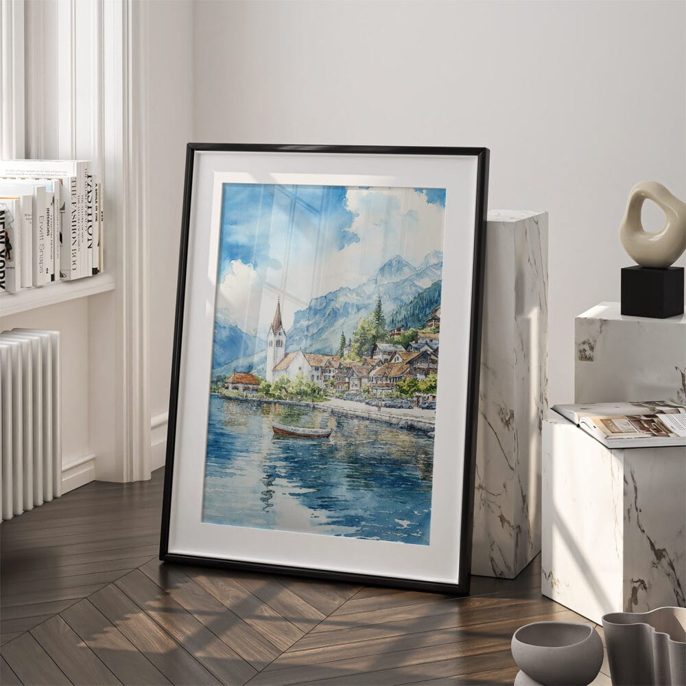 03 - Interlaken Watercolor Art - Digital Downloads - Frame Standing on floor.jpg 03 - Interlaken Watercolor Art - Digital Downloads - Frame Standing on floor.jpg
