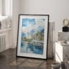 03 - Interlaken Watercolor Art - Digital Downloads - Frame Standing on floor.jpg
