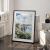 03 - Ireland - Cliffs of Moher Watercolor Art - Digital Downloads - Frame Standing on floor.jpg