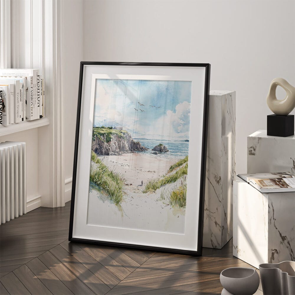 03 - Ireland - Inishowen Watercolor Art - Digital Downloads - Frame Standing on floor.jpg 03 - Ireland - Inishowen Watercolor Art - Digital Downloads - Frame Standing on floor.jpg